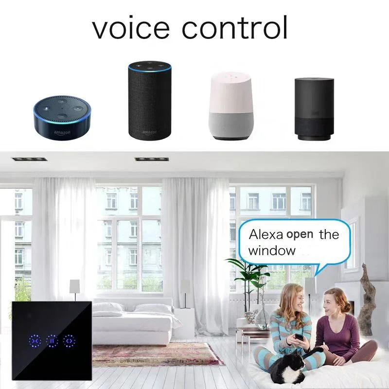 Tuya Smart WiFi Curtain Switch,Blind Switch Roller Shutter,Electric Curtain motor switch,Voice Control by Google Home Alexa