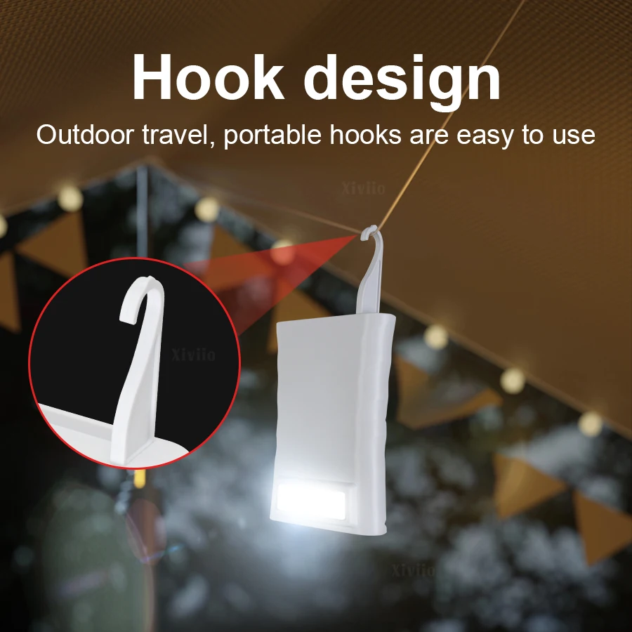 لمبة قلادة للتخييم في الهواء الطلق LED بالطاقة الشمسية مع لمبة تزيين للتخييم بالطاقة الشمسية من البولي سيليكون مع بنك الطاقة IPX6 مقاومة للماء