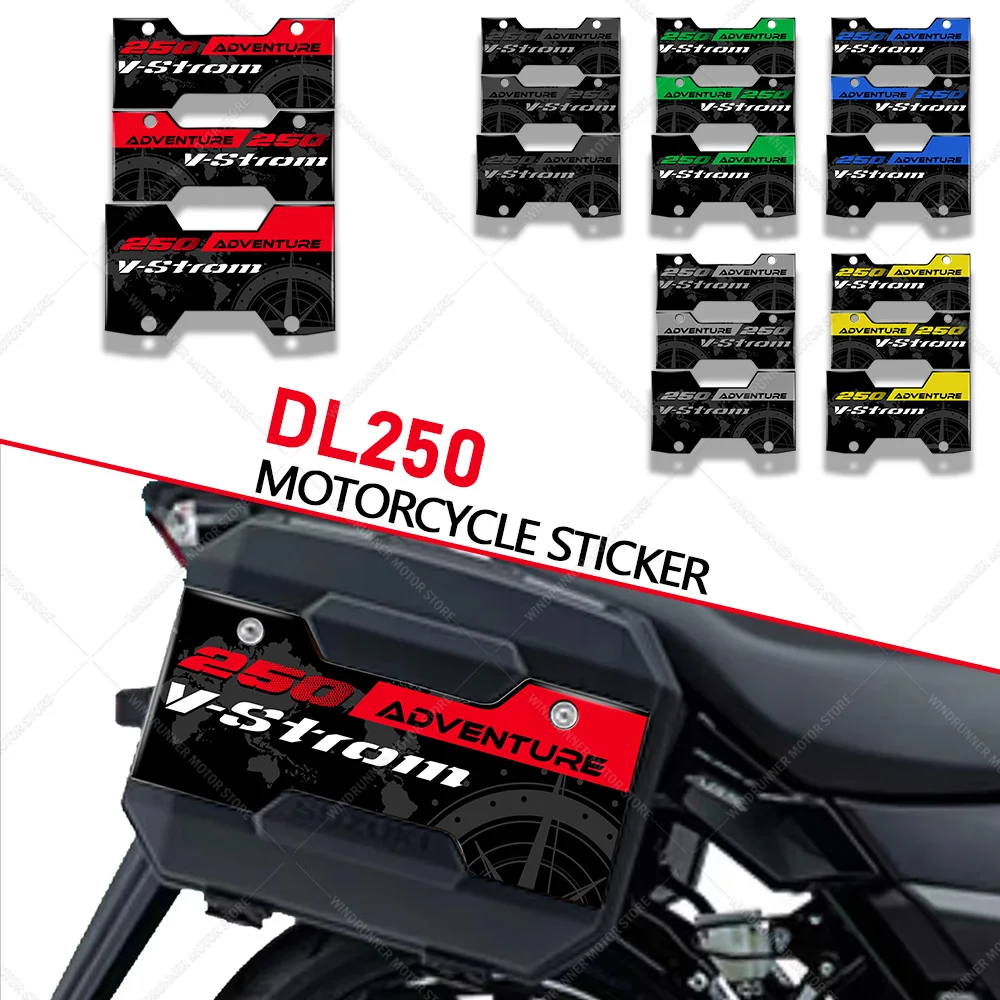For DL250 dl 250 Motorcycle Trunk Decorative Stickers Side Box Pads Tail Luggage Case Scratch Resistant Sticker Suitcase Decal