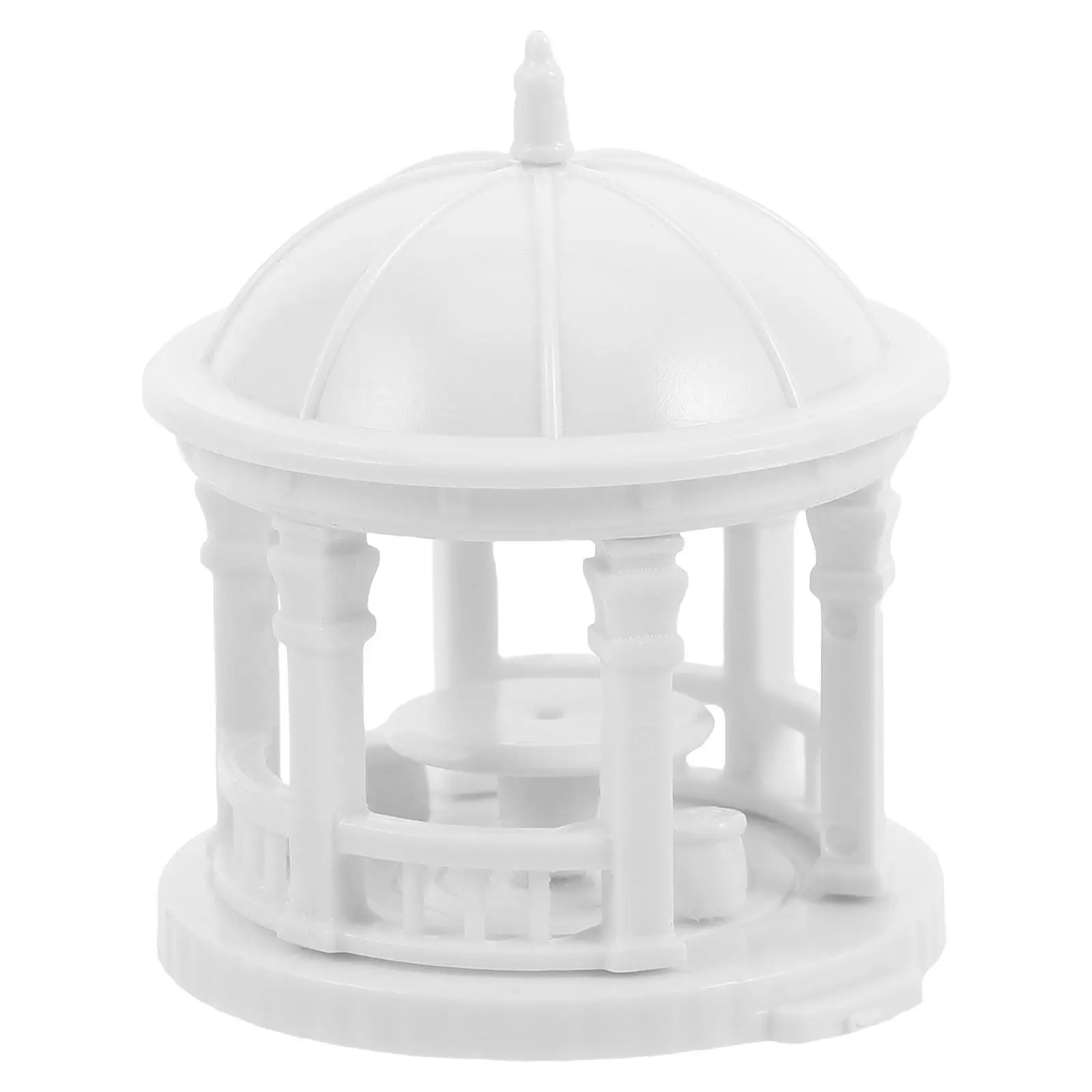 Miniature European Pavilion 1 100 Scale Round Garden Gazebo Romantic Fairy Garden Accessories Sand Diorama Micro Landscape
