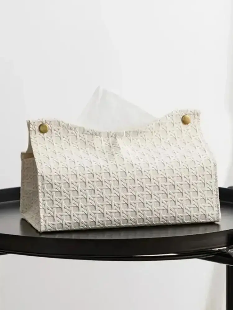 PU-Leder-Taschentuchbox, dekorativer Serviettenhalter mit Knöpfen, geeignet für Wohnzimmer, Schlafzimmer und Badezimmer. – Detail 6