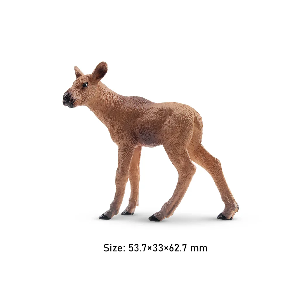 Toymany Simulation Moose Calf Wildlife Animal Model Toy Mini Figures Dolls Action Figurines Toys Children Gift  Cake Decoration