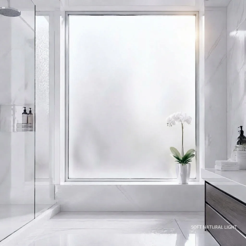 Privacy Protection Self-Adhesive Gradient Frosted Window Film Anti-UV Light Filtering Glass Sticker for Home Bath