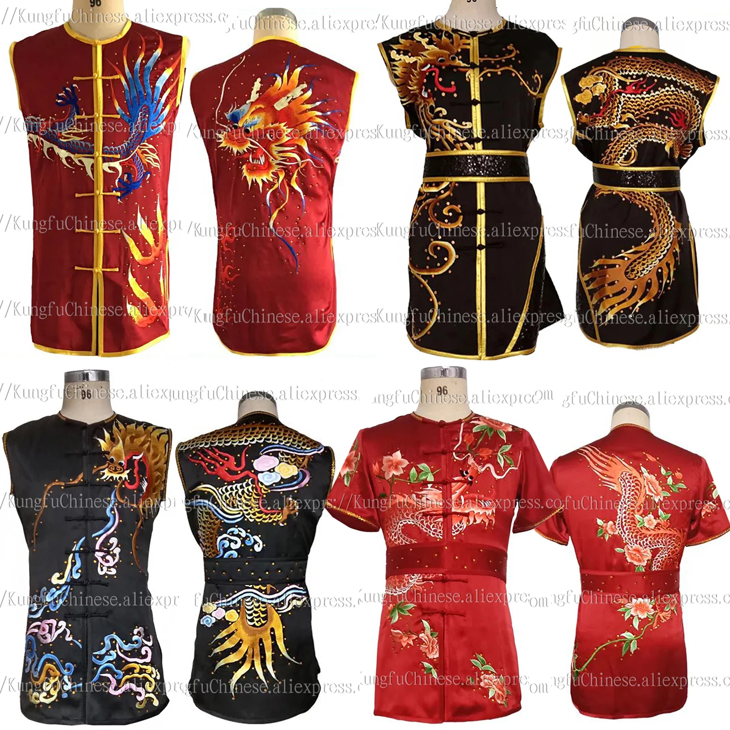 Upscale Wushu uniform Kungfu costume Martial arts garment Nanquan outfit Embroidery Dragon male female girl boy kids adults