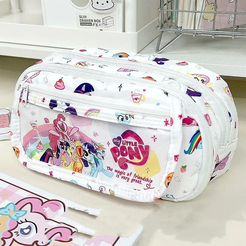 

Anime My Little Pony Pinkie Pie Pencil Case Pouch Pencil Pouch Large Capacity 3 Layer School Supplies Pen Case Storage Bag Gift
