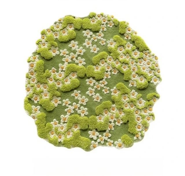 Moss Handmade Carpet Living Room Round Green Superior Art Bedroom Bedside Carpet