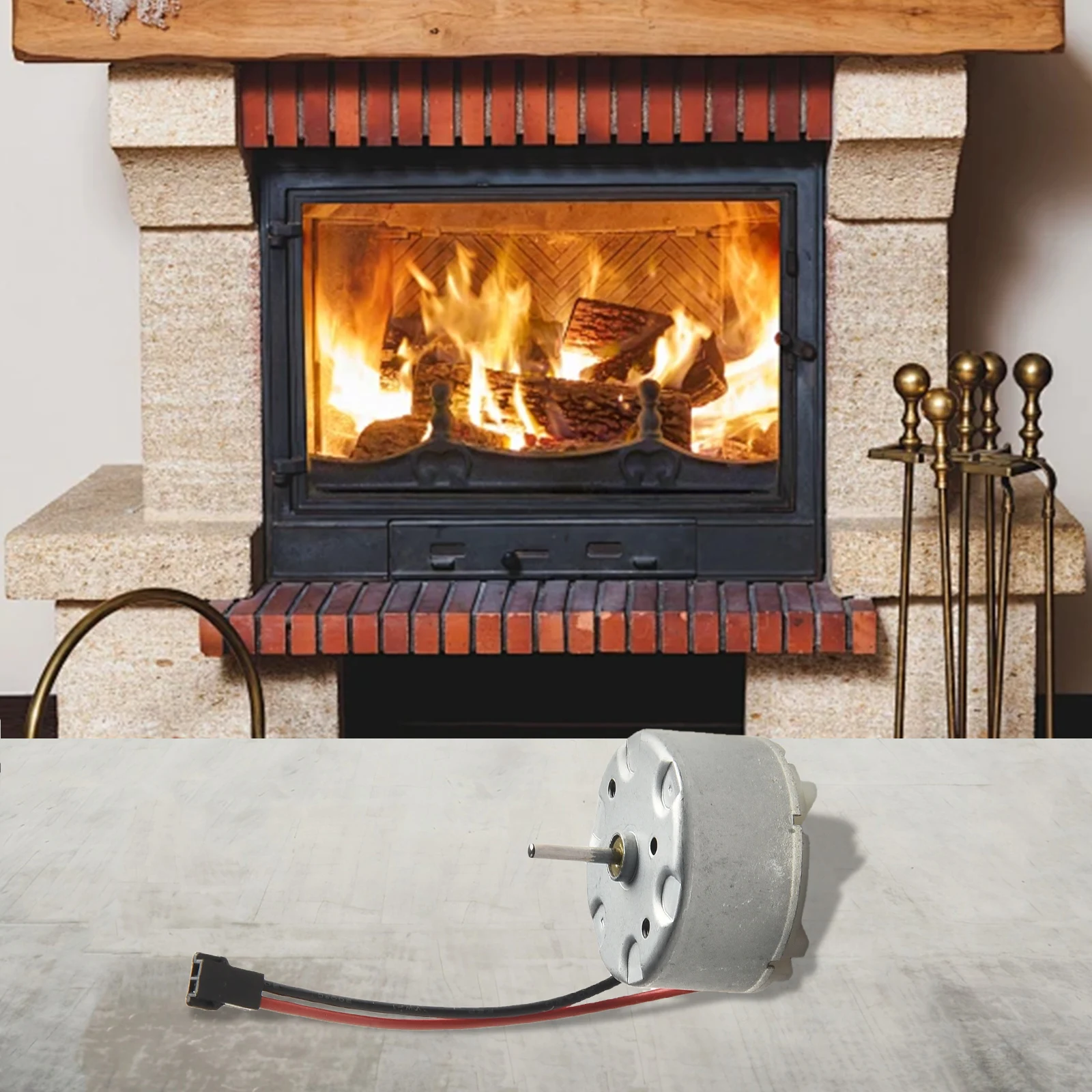 Fan Repair Heating Solutions Silver Black Stove Fan Motor Home Heater Parts Portable Motor Repair Parts Aluminum Construction