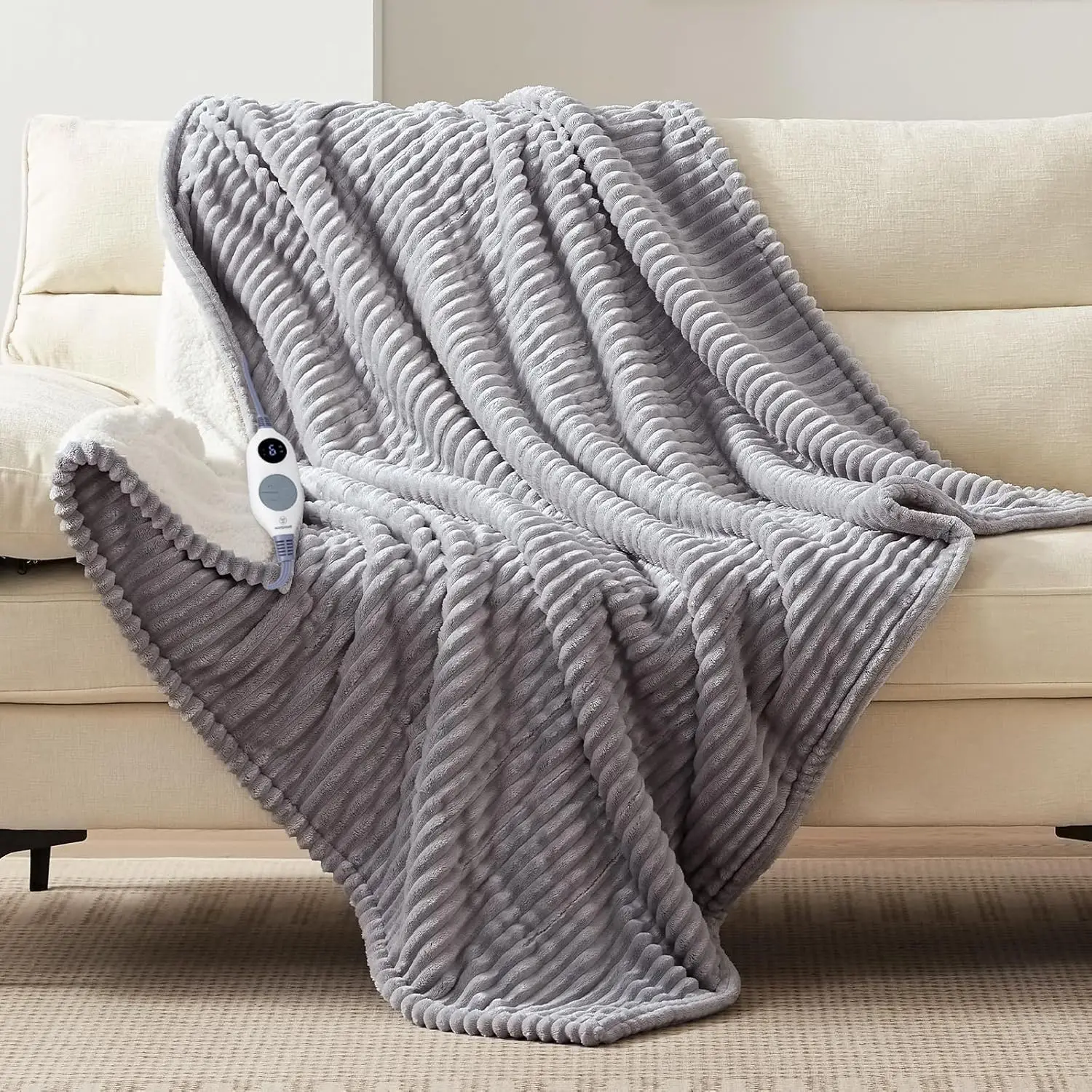 

Electric Heated Throw Blanket, 6 Heat Levels & Auto Shut Off, Fast Heating, Machine Washable, 50x60 Inch