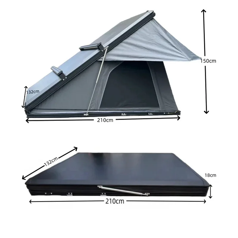 Wholesale Camping Outdoor Four-Season 2-3 Person Car Roof Top Tent Australia Triangle Aluminum Hard Shell Ox Waterproof Best