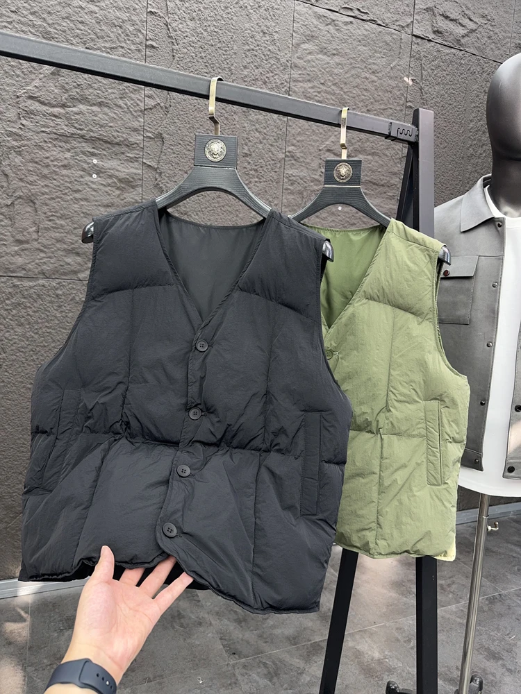 

Svip Trendy Japanese Sle Bread Cotton Jaet Thi Warm Men's Vest Autumn Winter Faionable Couple Outerwear