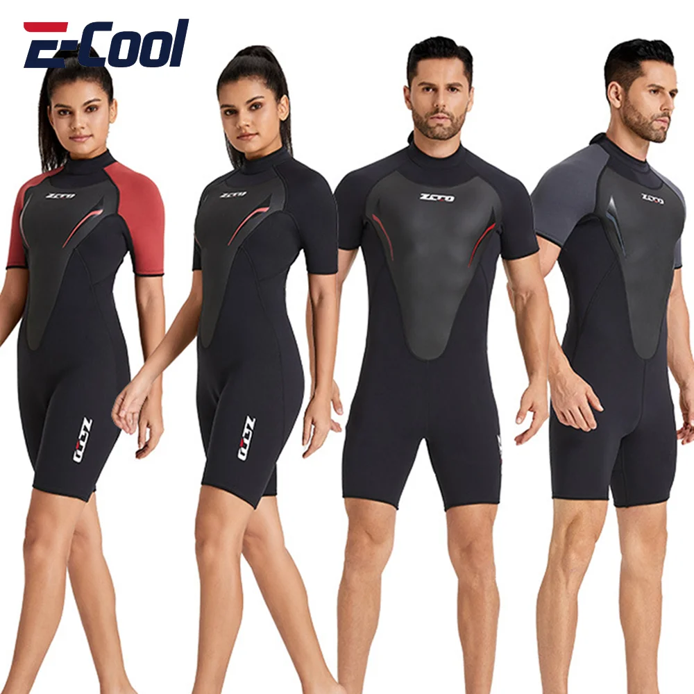 

Shorty Wetsuit Men's Women's Neoprene Short Sleeves Wet Suits Back Zip 3mm Surf Suit Keep Warm in Cold Water for Snorkeling