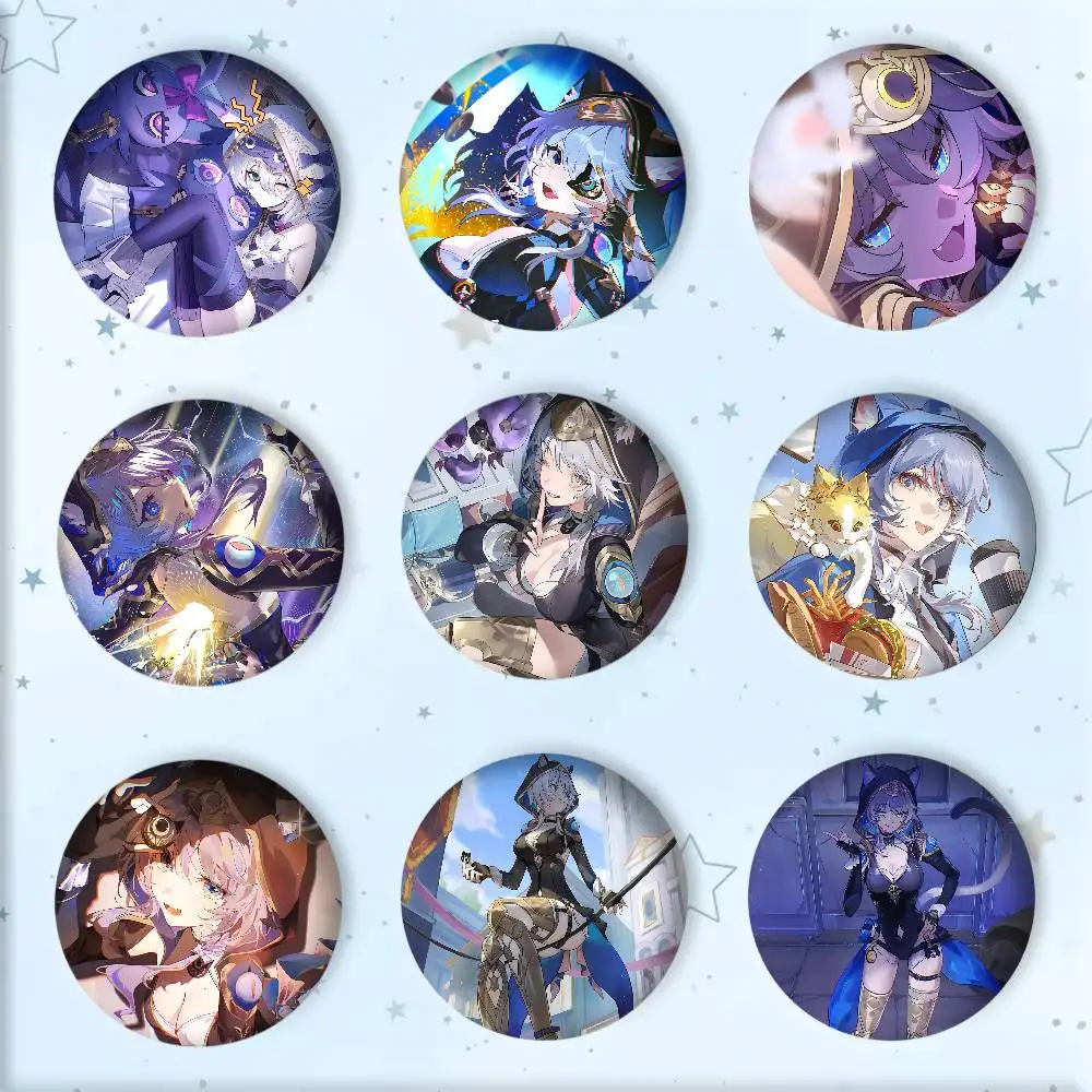 Hot Game Honkai Star Rail Anime Cipher Badge Round Art Brooch Clothes Backpack Accessories Lapelnd Laserh