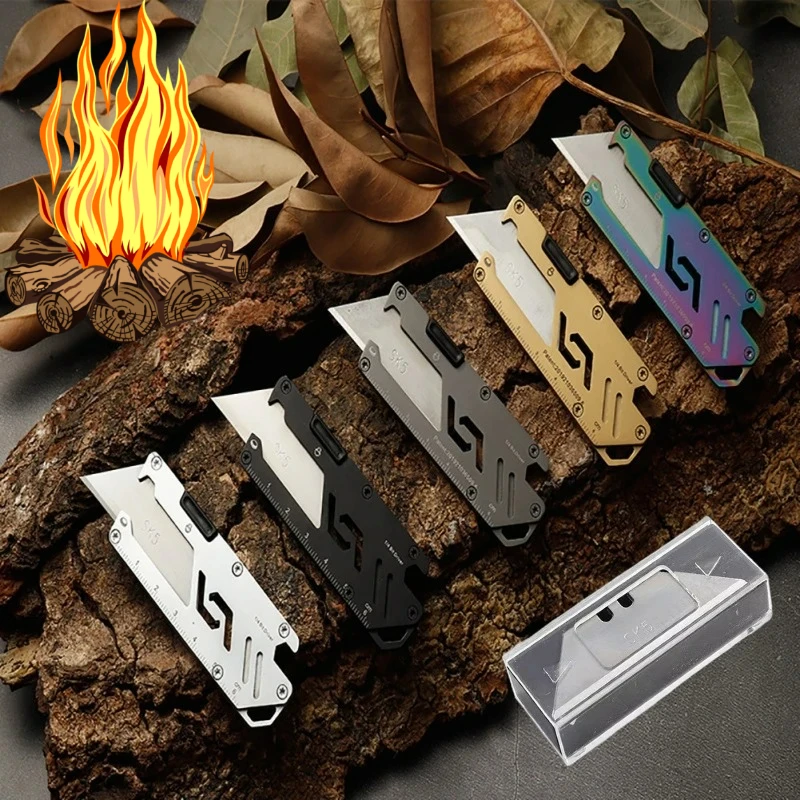 

New Stainless Steel Folding Practical Knife, Multifunctional Paper Cutter, Bottle Opener, Camping Key, Hiking and Fishing
