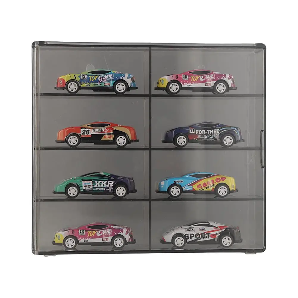 Toy Car Model Display Stand 8 Grid 1:64 Figure Storage Box Display Case Stackable For Hot Wheel Dustproof Display Protectio T0Q1