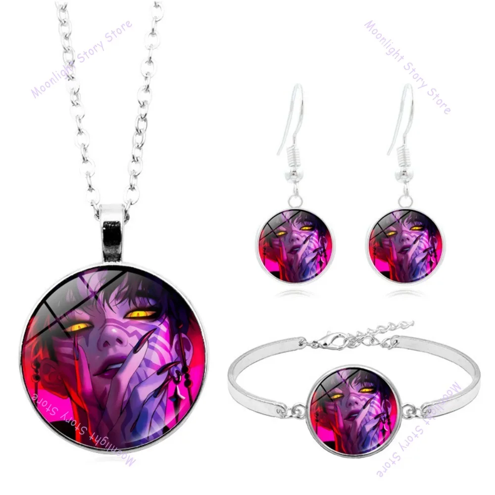 مجموعة إكسسوارات عصرية من K Pop Demon Hunters قلادة فرقة صيد الشيطان للارتداء اليومي مجموعة هدية لمحبي أقراط سوار