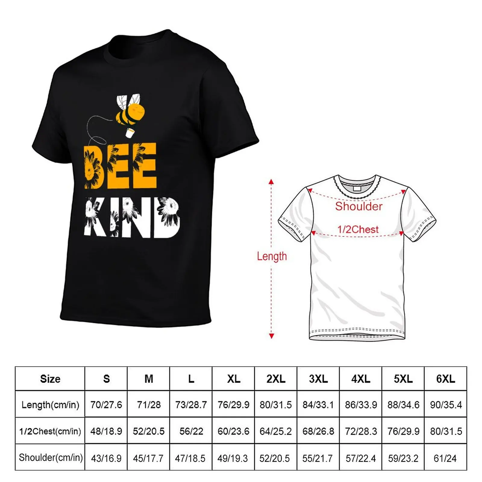 Bee Kind - Grateful Kind Bee T-Shirt Urban Casual Loose Fit Tee