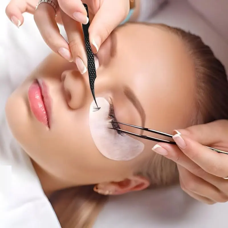 Hochpräzise Wimpernpinzette mit Faserspitze für Wimpernverlängerungen, 90-Grad-Nano-Stiefel, Volumenisolierung, Wimpernclip, Zange, Make-up-Werkzeuge – Detail 9