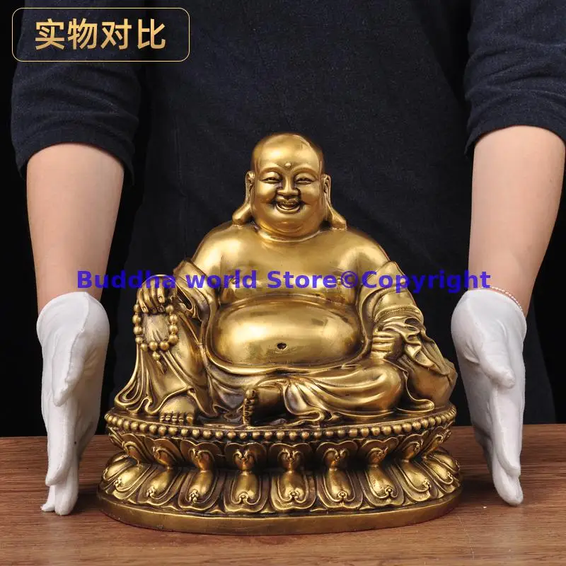 brass Laughing Buddha Maitreya Wealth God 2026 NEW HOME company shop Bring wealth good luck career prosperous FENG SHUI talisman