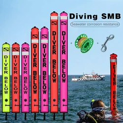 Scuba Diving 1.2m 1.5m 1.8m Buoy Colorful Visibility Safety Inflatable Smb Safety Sausage Float Set Aluminum Spool Finger Reel