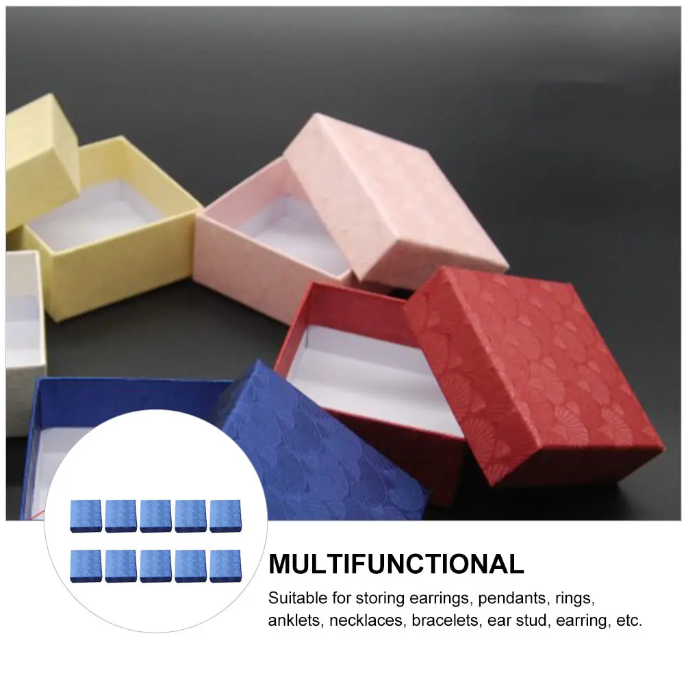 

10 шт., картонная серебряная дорожная шкатулка для хранения, пылезащитный безопасный ожерелье, браслет, упаковочная коробка