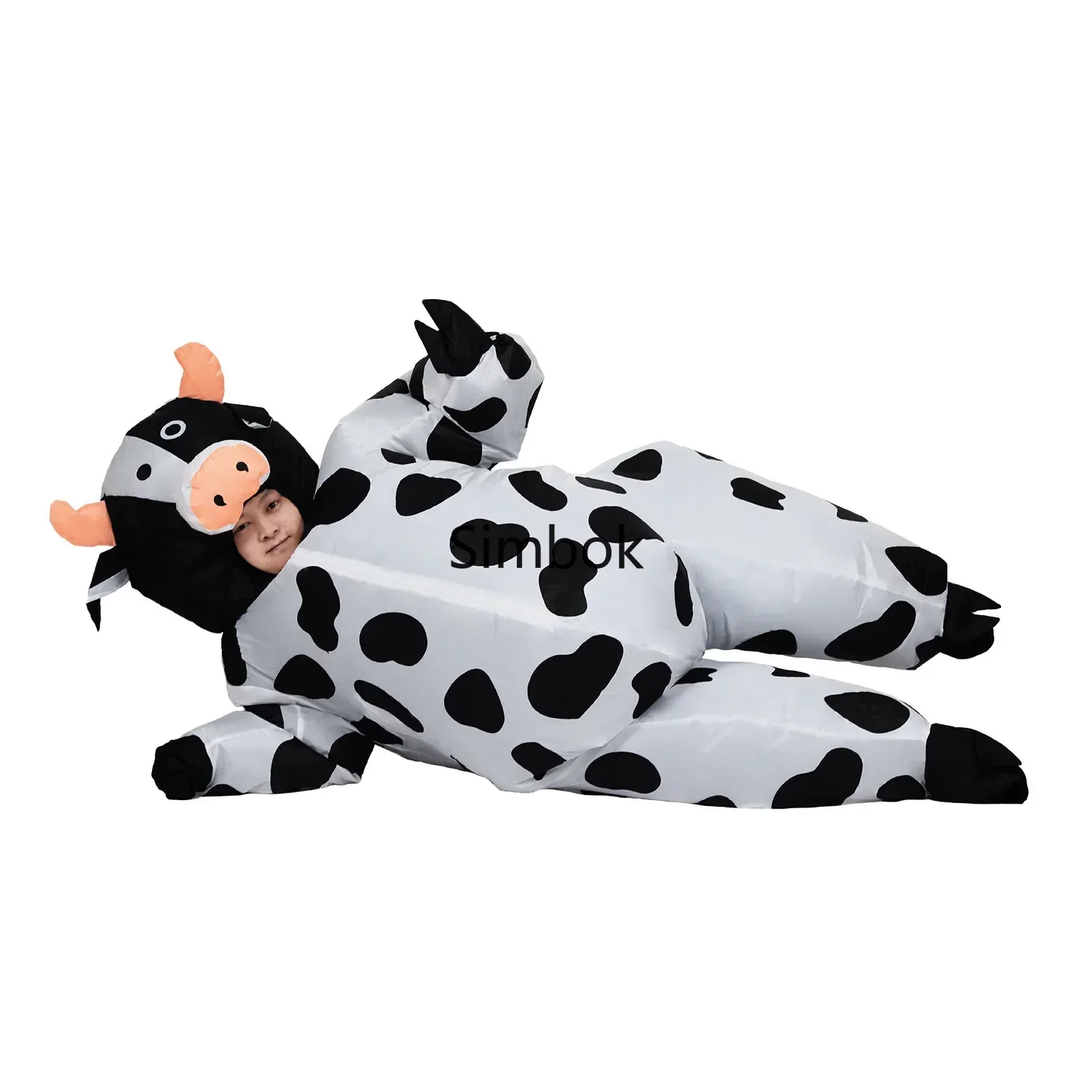 Cow Inflatable Clothing Black and White Flower Walking Cartoon Dolls Perform Funny Christmas Animal Costumes