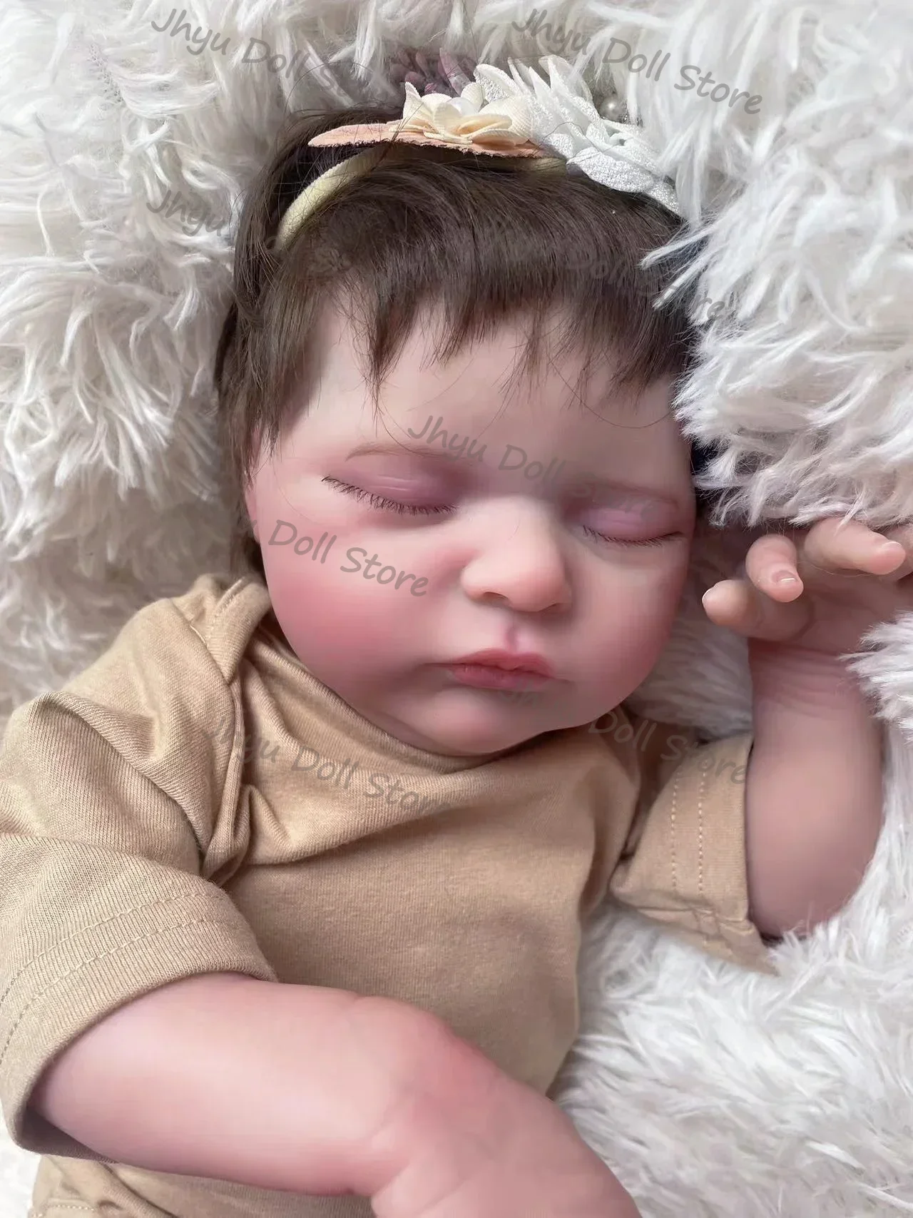 48CM Laura Reborn Baby Dolls 매우 실물 같은 소프트 터치 신생아 크기 3D 피부와 눈에 보이는 정맥 고품질 수제 인형