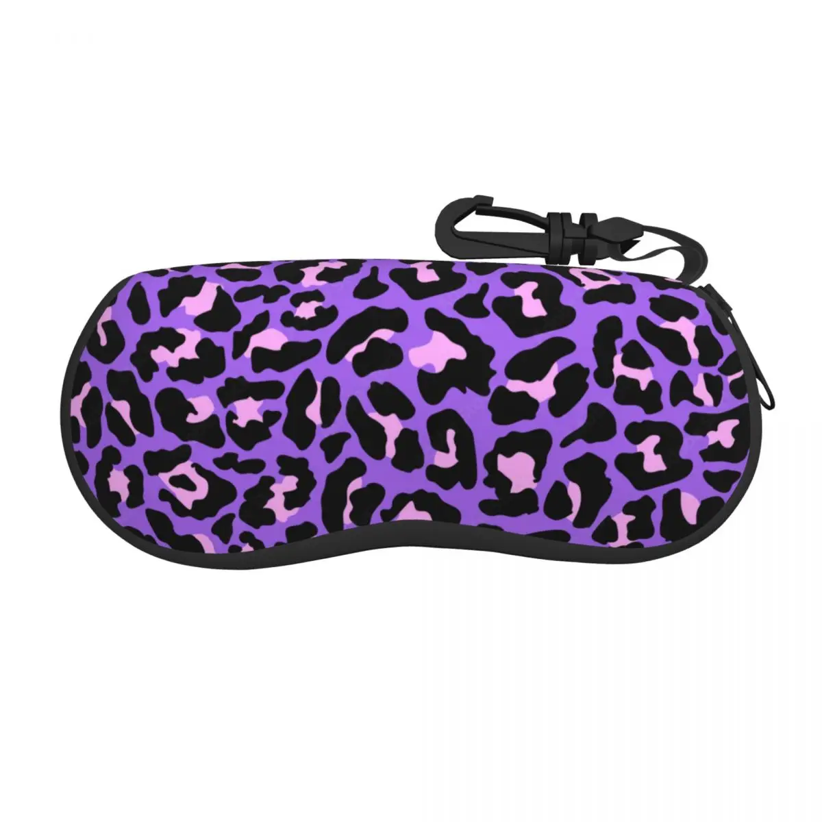 Custom Neon Purple And Pink Leopard Seamless Pattern Glasses Case Fashion Animal Cheetah Shell Eyeglasses Case Sunglasses Box