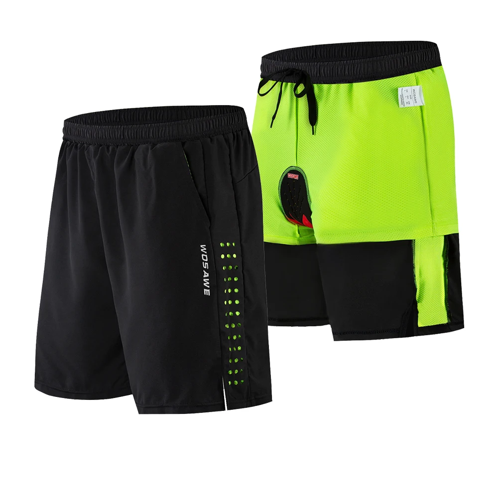 AliExpress WOSAWE Men's 2 in 1 Baggy Cycling Shorts with Liner Quick Dry MTB Road Casual Bike Shorts Gel Paddded Sports Riding Shorts