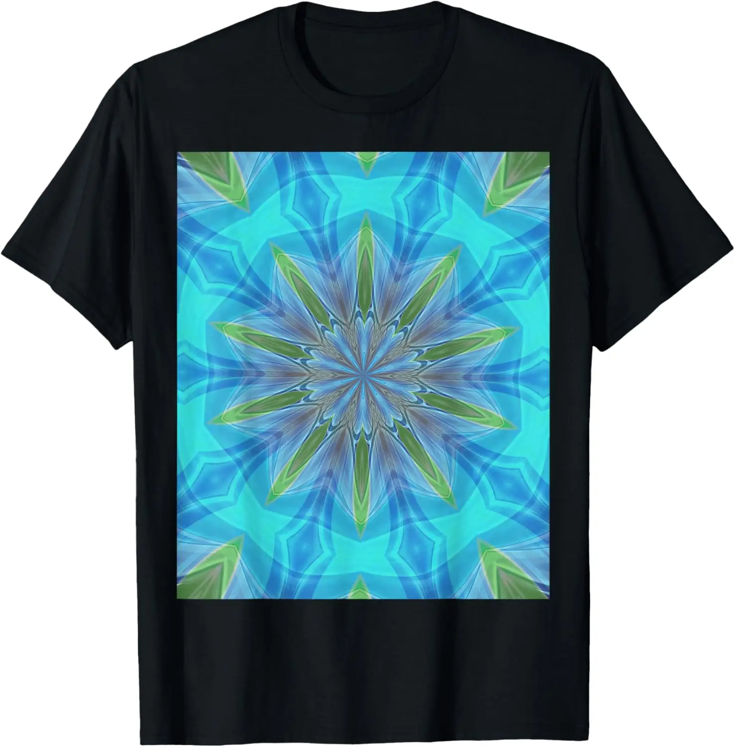 Multicolored Multi-Layered Radial Pattern 6 T-Shirt