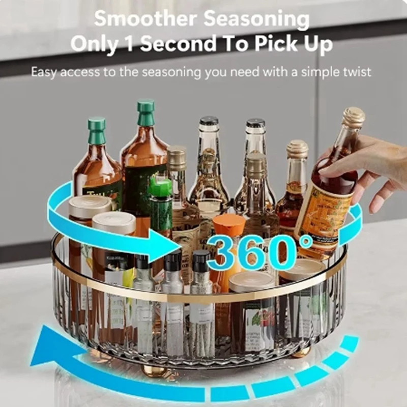 ABWR-360 Organizer kosmetik berputar, ringan mewah parfum perawatan kulit Organizer penyimpanan Makeup transparan nampan