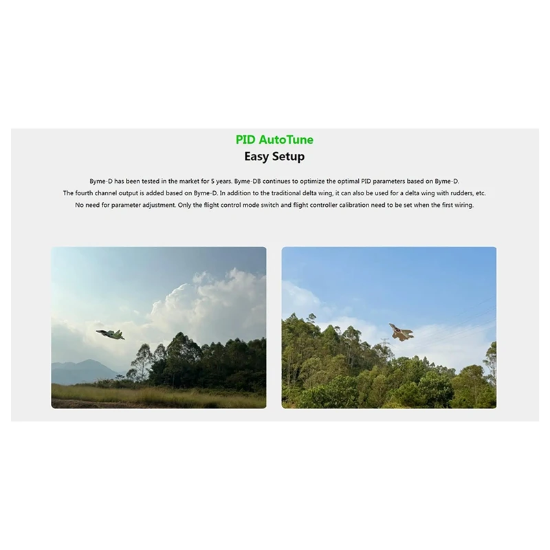 Byme-DB FIXED Wing Flight Control Gyroscope ในตัวสําหรับ Delta Wing Micro-Paper Plane J10 SU27 F22