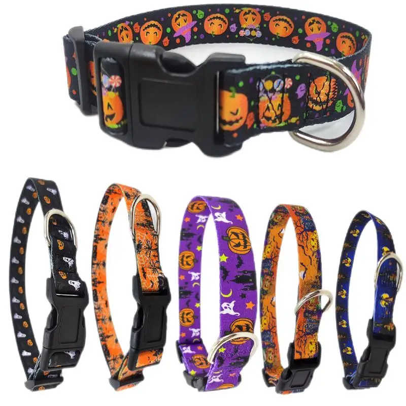 Halloween dog collar dog leash holiday dog collars dogs leash pet collar pet leash for small medium large dogs