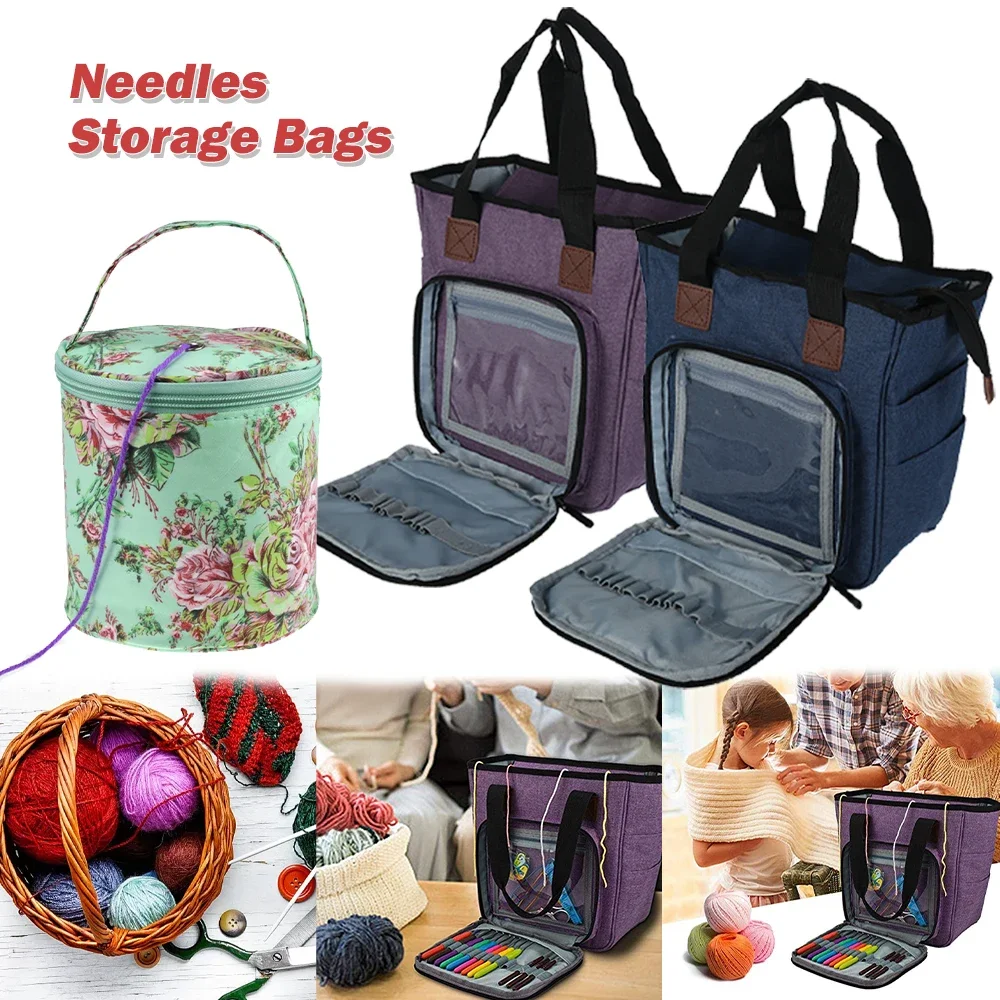 

Empty Yarn Storage Bag DIY Weave Crochet Hook Bag 3 Styles Crochet Hook And Knitting Bag For Hooking And Knitting Sewing