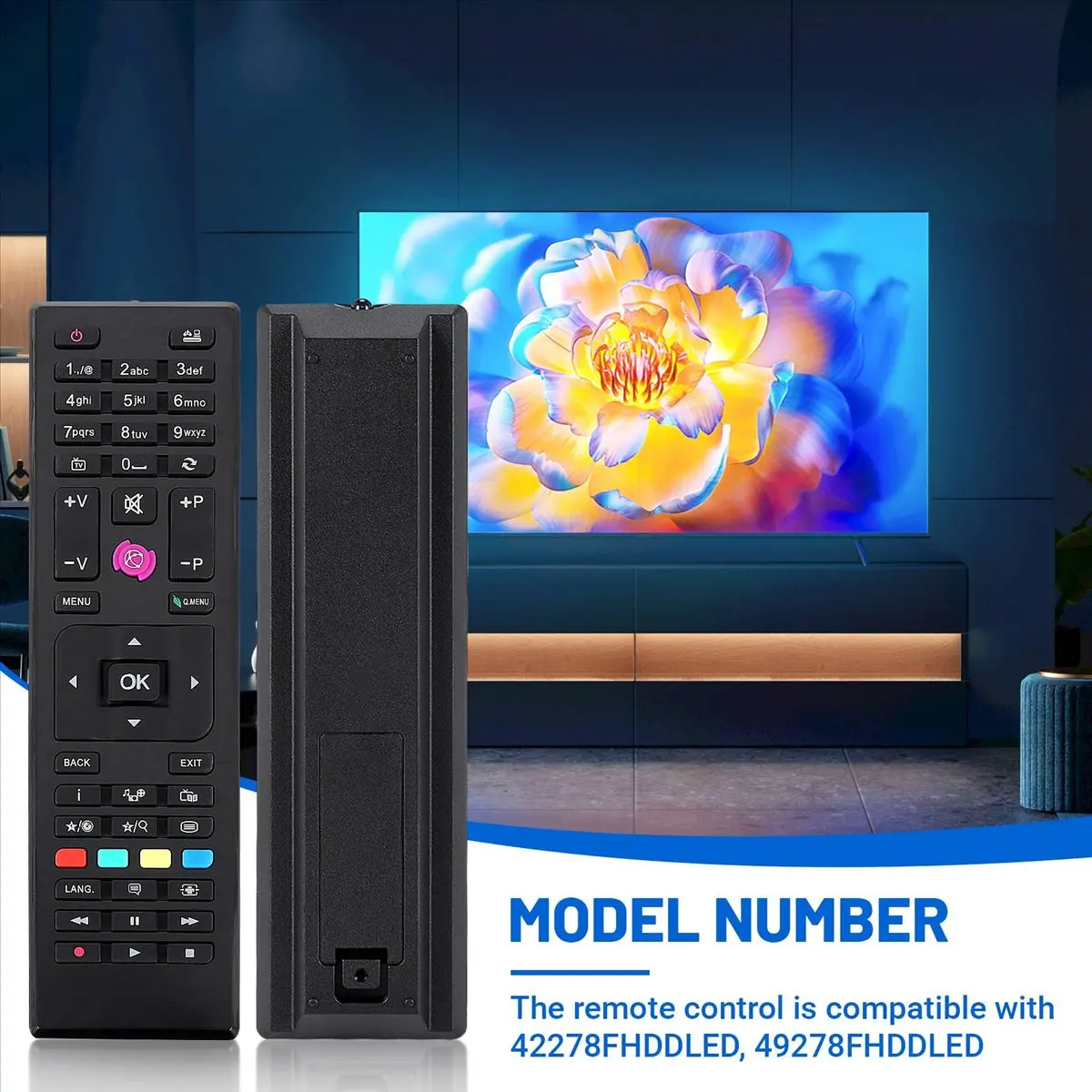 CCDDBG Replaced Remote Control RC4875 Fit for JVC Telefunken LED TV TE32182B301C10