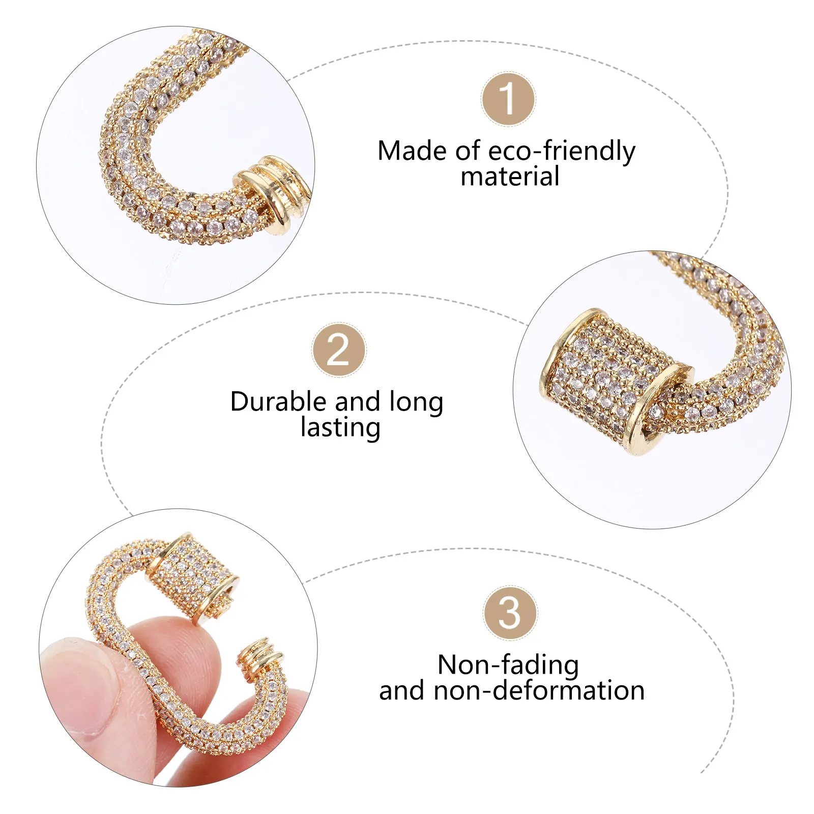 

Necklace Clasp DIY Jewelry Connector Silver Copper Shortener Carabiner Connecting Clasp Accessories Durable Fade Resistant