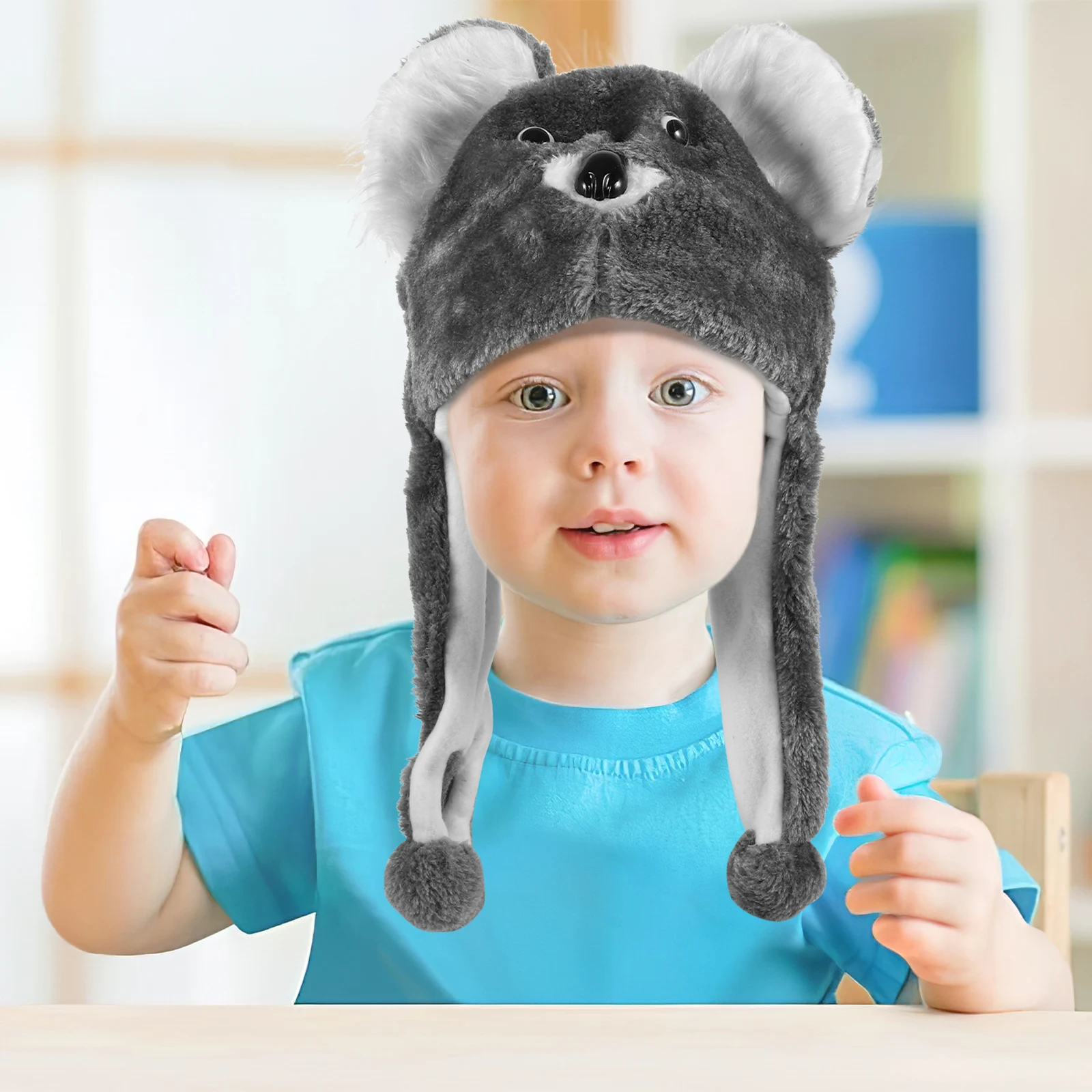 

Cap Toddler Hats Cosplay Costume Headwear Modeling Grey Woolen Crazy for Kids