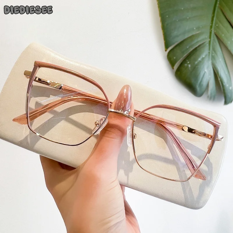 DIEDIESEE Anti Blue Light Cat Eye Large Fface Glasses Frame Can Be Matched With Myopia Optical Prescription Glasses Frame 6967