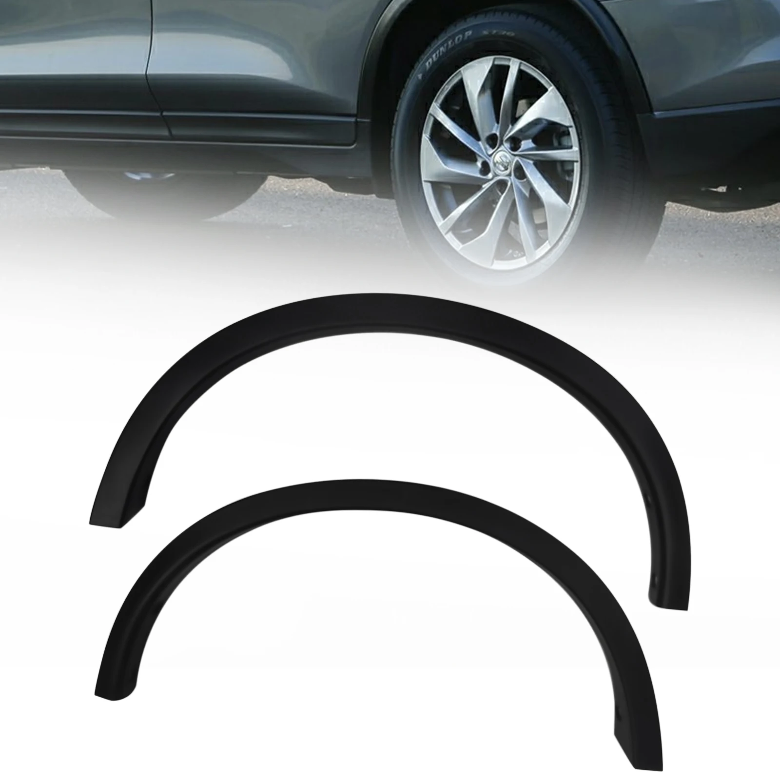 

Fender Flares Set For 2014-2017 Nissan Rogue Textured Black Plastic 2Pcs