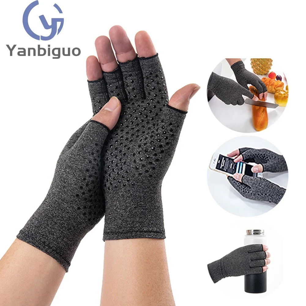 

Copper Arthritis Gloves for Women Men,Fingerless Arthritis Compression Gloves for Relieving Carpal Tunnel Aches,Rheumatoid Pains