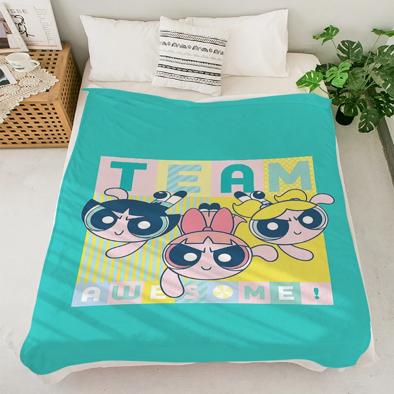 Winter Blanket S-The Powerpuff Girlss Sofa Blanket Microfiber Blanket Fluffy Soft Blankets Anime Blanket Custom Nap Blanket