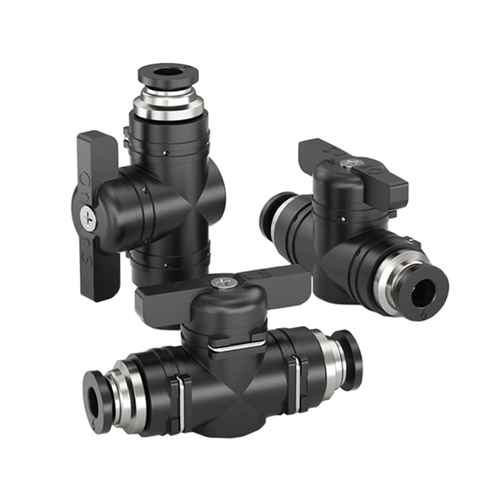 BUC 4mm 6mm 8mm 10mm 12mm 14mm 16mm Pneumatic Push In Quick Joint Connector Hand Valve To Turn Switch Manual Current-limiting