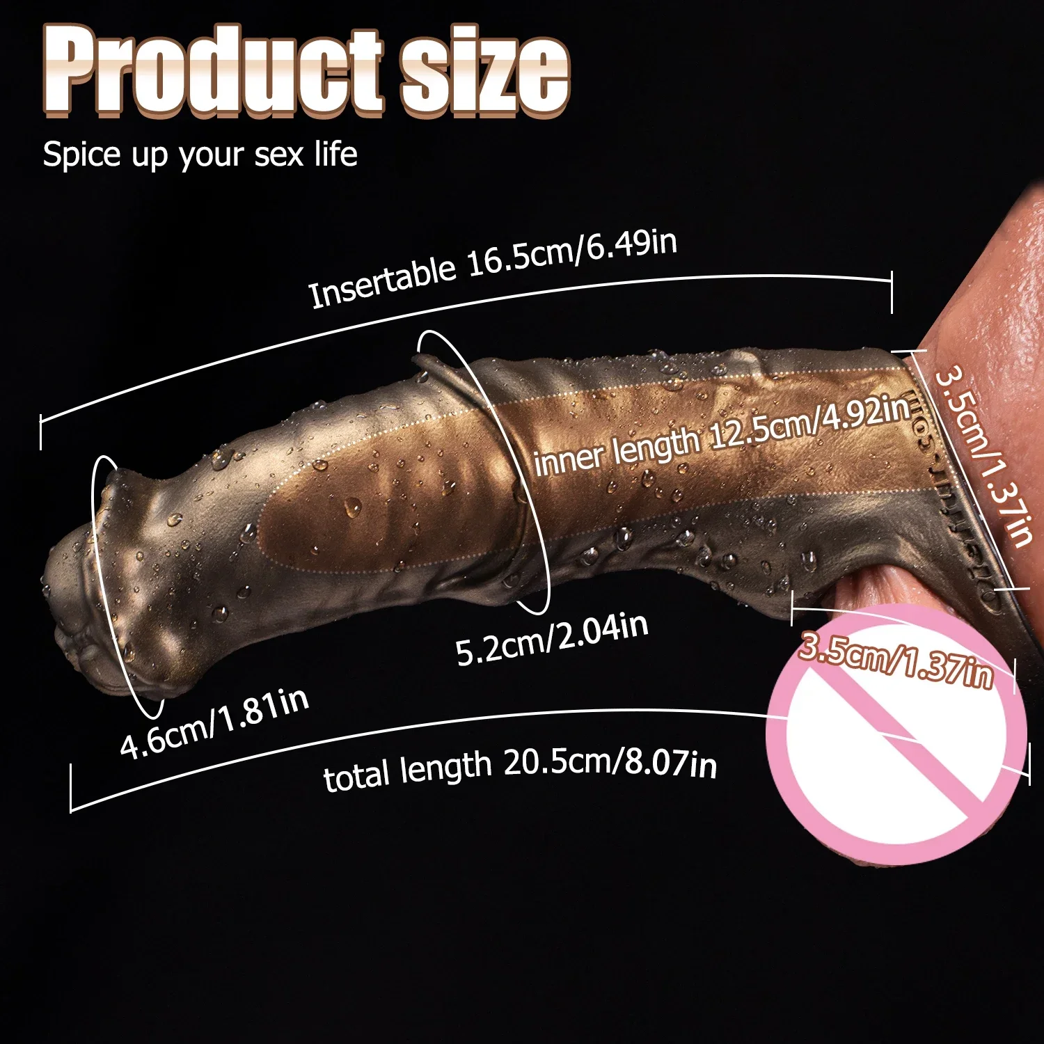 Horse Penis Sleeve Reusable Condoms Sex Toys for Men Penis Enlargement Delay Ejaculation Adult Dildo Lengthen Cock Ring Extender