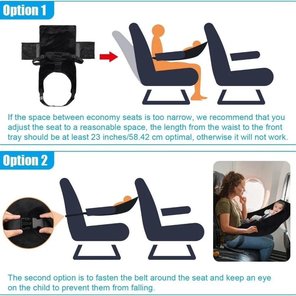 Breathable Kids Airplane Seat Extender Comfort Design Foldable Toddler Airplane Bed with Side Pocket Portable