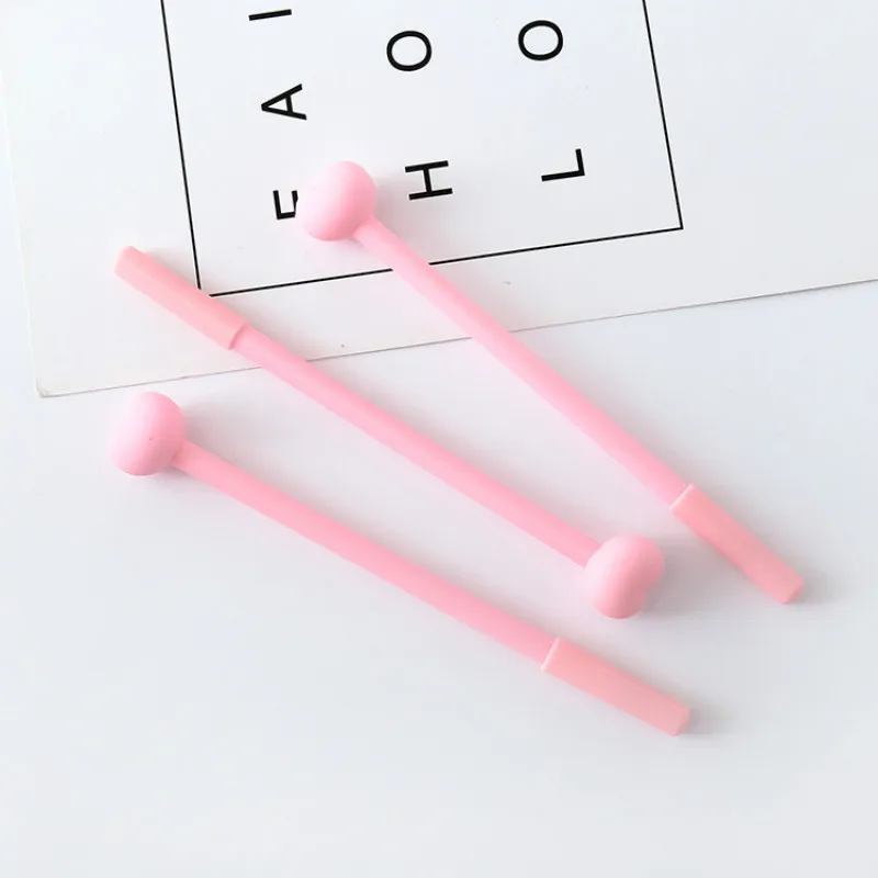 

50PCS/lot Cute Soft Girl Signing Pen Nude Pink Heart Gel Pen Creative Students Exam Writing Pen Learning Stationery