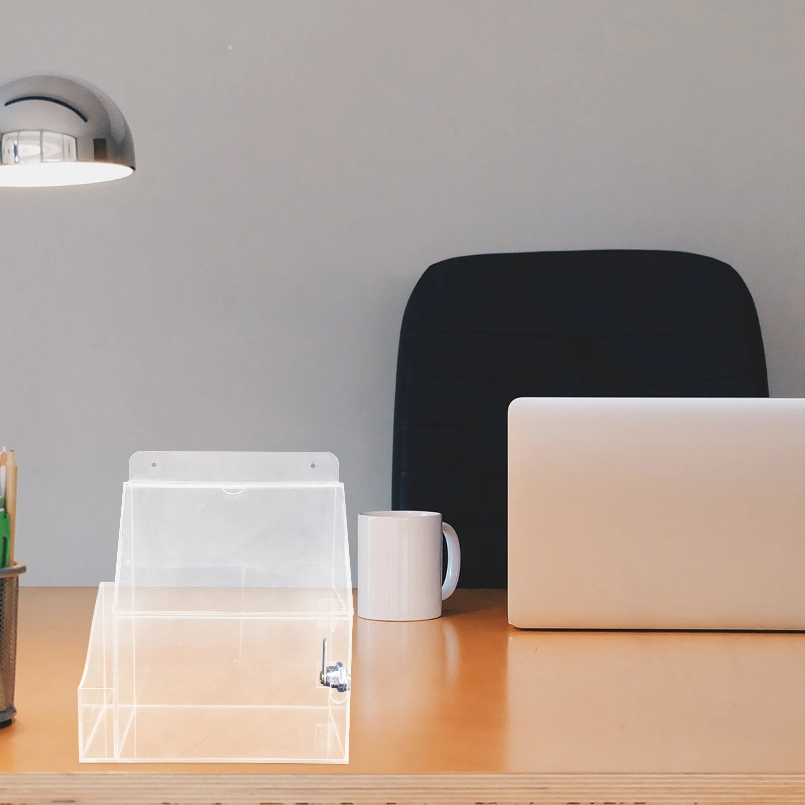 Caja de donación acrílica transparente para votación multifuncional, ranura de bloqueo para recoger fondos, caridad, rifa, colección de entradas, sugerencias