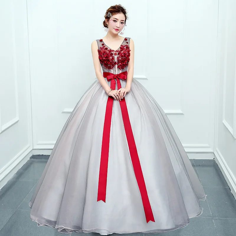 

2025 New Colorful Wedding Dress Long Skirt Host Banquet V-neck Strap Evening Dress Solo Stage Performance Dress Pong Skirt