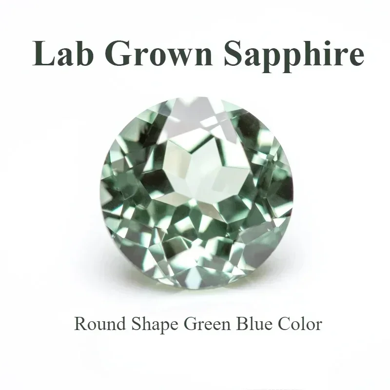 

Lab Grown Sapphire Round Shape Green Blue Color Charm Beads for DIY Jewelry Necklace Making Materials Selectable AGL Certificate