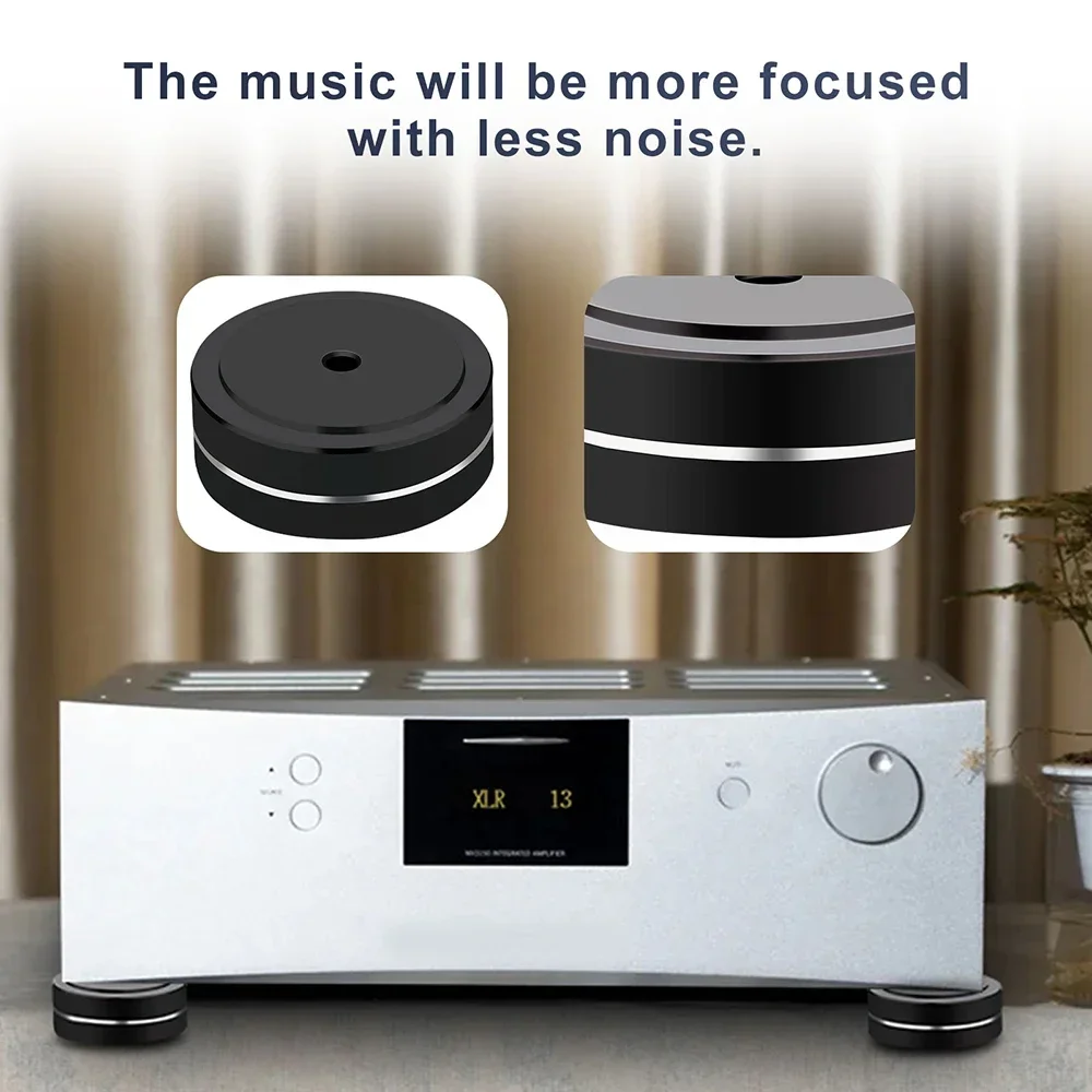 Sp4010 hifi 4 peças 40x20mm amp alto-falante de alumínio ouro isolamento pés almofada uso para plataforma giratória dac amplificador de alto-falante de áudio estéreo prata