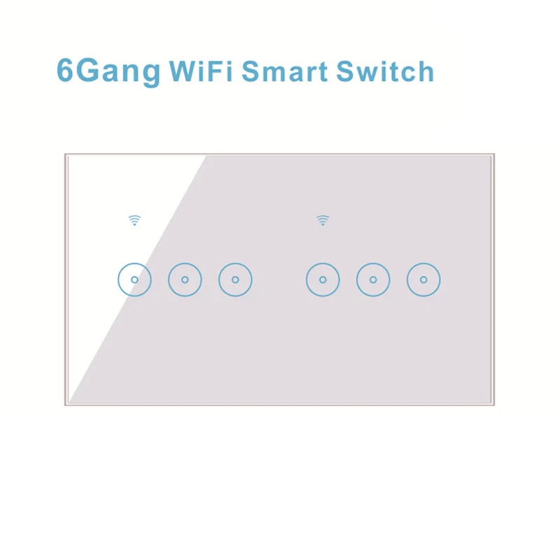A98Z Wifi interruptor de luz de pared inteligente 10A Panel táctil de vidrio Interuptor inalámbrico Control remoto inalámbrico