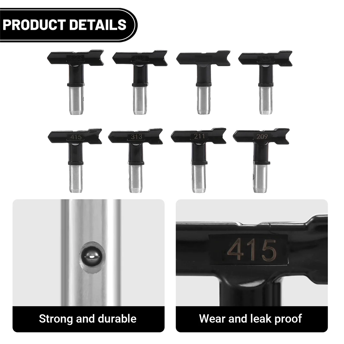 8 قطع الطلاء البخاخ نصائح عكسها رذاذ تلميح الرش رذاذ Nozzles نصائح الرش البخاخ آلة الرش أجزاء